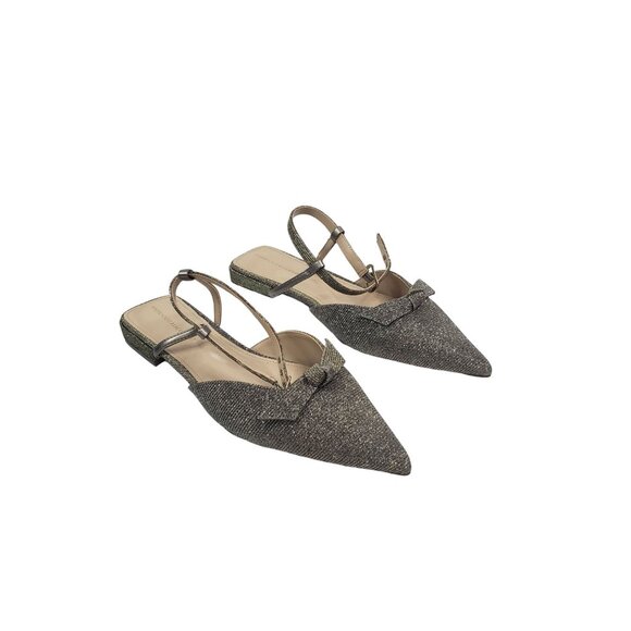 White House Black Market Sparkle Closed Toe Flats in Bronze - Size 10 - Picture 1 of 8